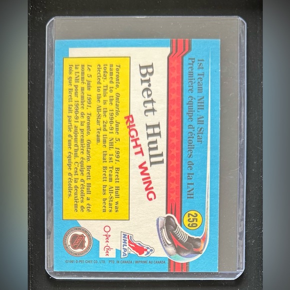 O-Pee-Chee - Brett Hull All Star #259 NHL Trading Card - Picture 2 of 2